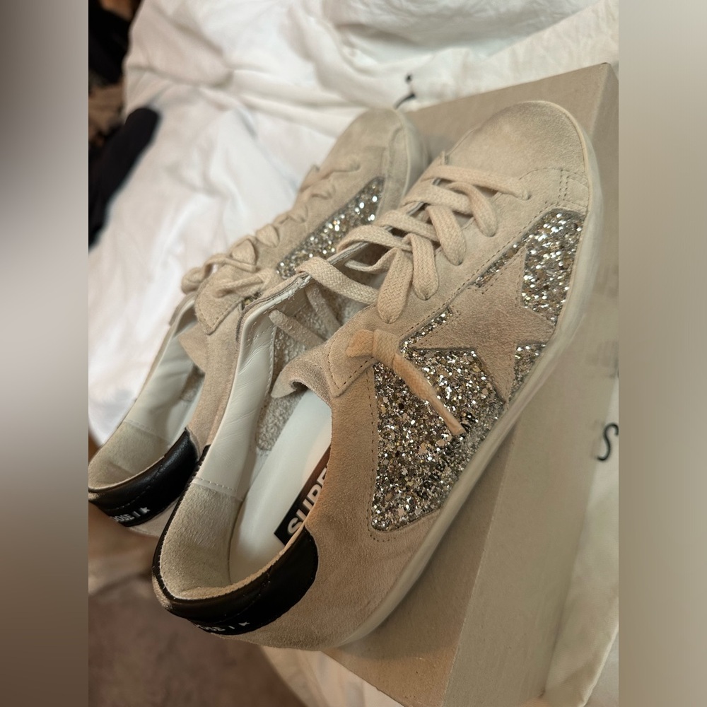 Golden Goose Glitter Suede Shoes